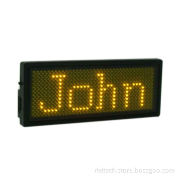 Yellow led name badge Scrolling message Sign Tag